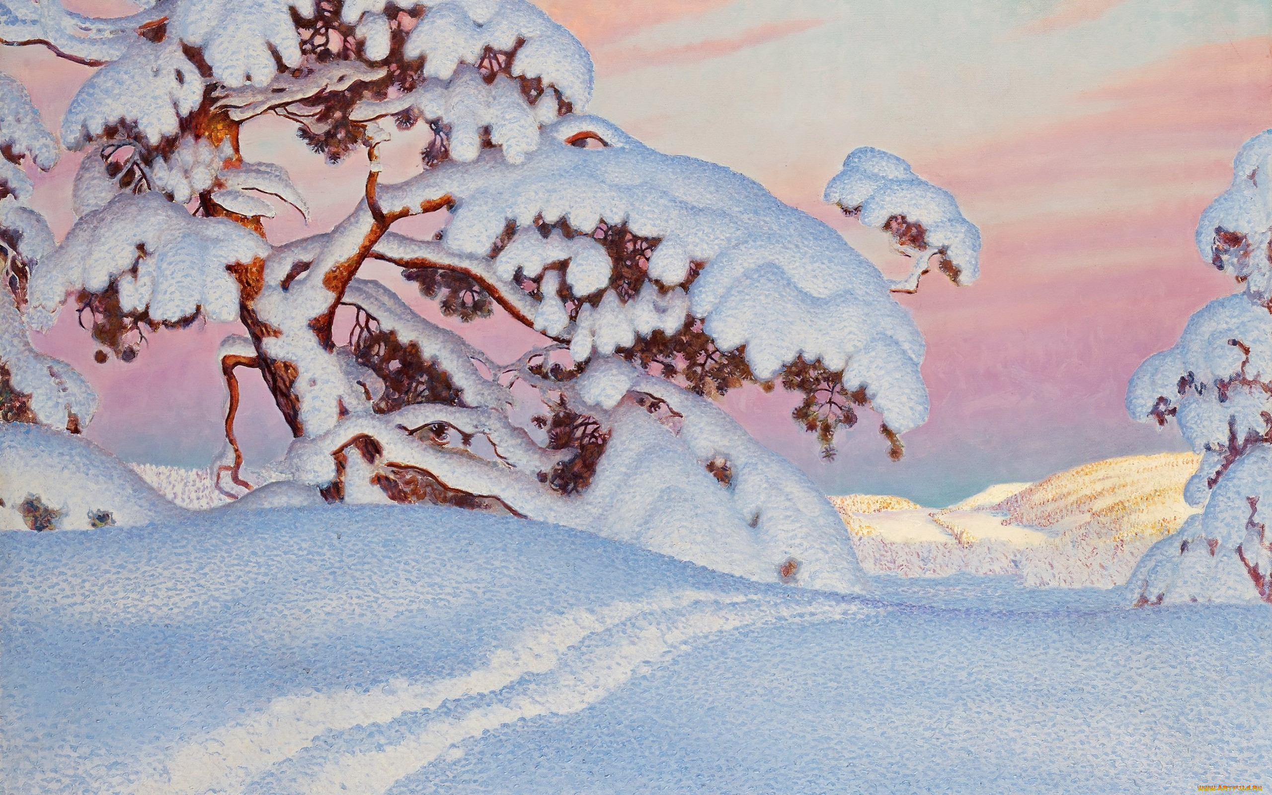 Зима в картинах Gustaf Fjaestad